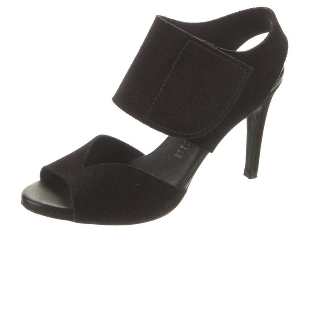 Pedro Garcia Black  Suede Leather  Heels Shoes Women’s 37.5 US 7.5